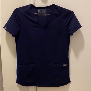FIGS Casma 3-Pocket Scrub Top XXS- Navy
